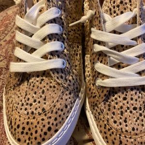 Size 10, leopard print sneakers